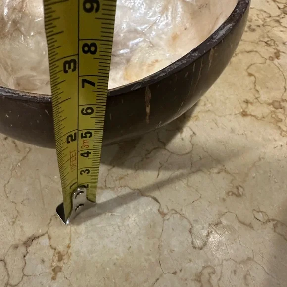 Elegant Cream Decorative Coconut shell Bowl new - Picture 7 of 7